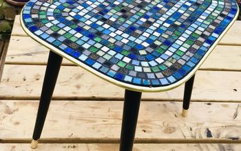 Old Coffee Table Makeover Transformation  With Mosaic Glass Tiles