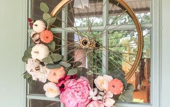 An Cheerful Autumn Wreath Made From A Bike