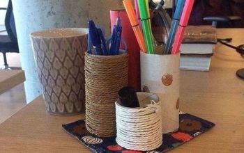 Desk Organizer From Toilet Paper Rolls