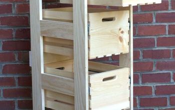 DIY Crate Cabinet With Sliding Drawers