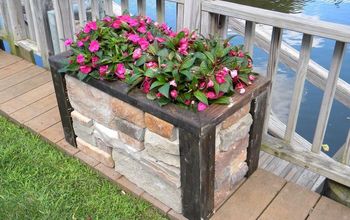 DIY Faux Stone Raised Planter