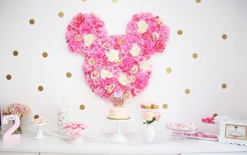 DIY Floral Wall Decor - Minnie Mouse