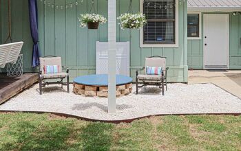 DIY Gravel Patio With Solar String Lights