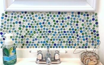 Dollar Store Dollar Tree DIY Backsplash: Budget Friendly Bathroom Reno