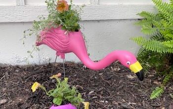 Dollar Store Flamingo Planters