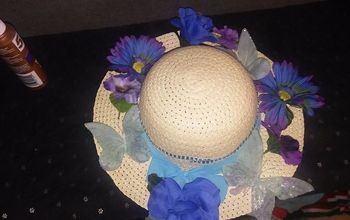 Dollar Store Straw Hat Wreath