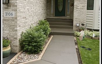 Staining a concrete walkway