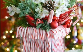 Easy Candy Cane Vase Centerpiece