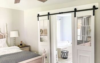 Easy DIY Sliding Barn Door With Mirrored Glass