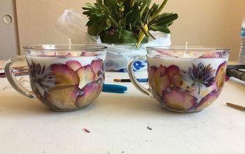 Homemade Pressed Flower Candles