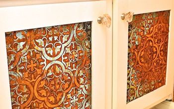 How to Stencil a Rustic Patina Pattern on Bathroom Cabinets