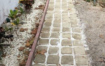 How We Made Stepping Stone Walkway From Ice Cream Buckets.