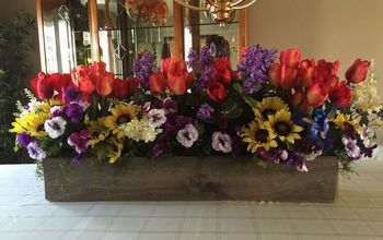 Leftover Laminate Flooring Into a Spring Floral Arrangement