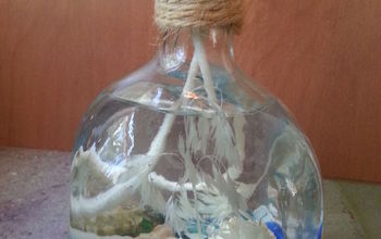 Liquor Bottle Repurpose--Coastal Candle