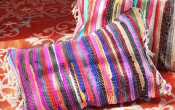 No Sew Rag Rug Pillows