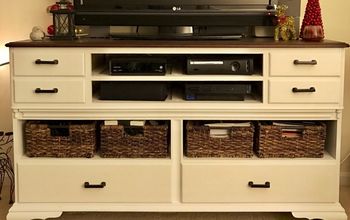 Old Dresser Turned Into Modern TV Stand