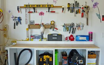 Old Metal Shelf Becomes New Work Bench