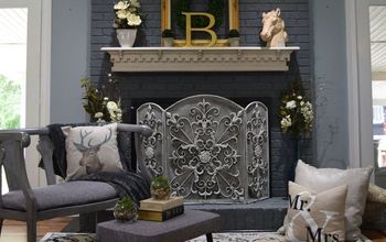 Painted Brick Fireplace-Farmhouse Inspiration