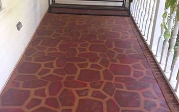 Painted Concrete Porch With a Stone Stencil