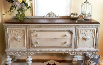 Plain Old Brown Jacobean Buffet to Beautiful Buffet