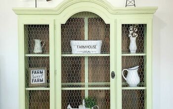 Repurposed Hutch Top Using Dixie Belle's Farmhouse Green