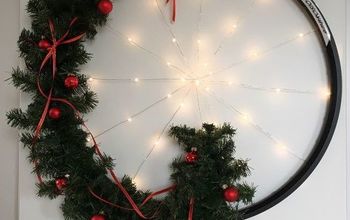 Repurposing Bicycle Wheel - Holiday Wreath