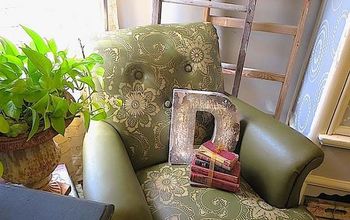 Stencil DIY: Leather Club Chair Goes Drab to Fab!