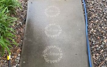 Stenciled Sidewalk Power Wash Hack