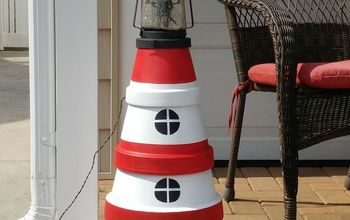 Terra Cotta Pot Lighthouse With Solar Light