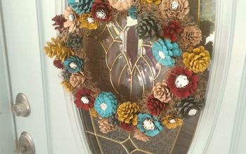 Turn Your Dried Out Pine Cones Into a Beautiful Flower Wreath