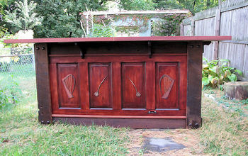 Upcycled Door & Beams Turned Irish Pub Style Bar!