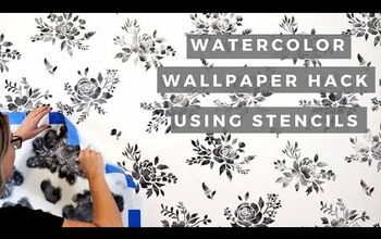 Watercolor Wallpaper Hack Using Floral Stencils