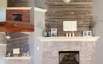 Whitewashed Brick Fireplace