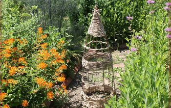 Wicker-style Garden Obelisk From a Tomato Cage!